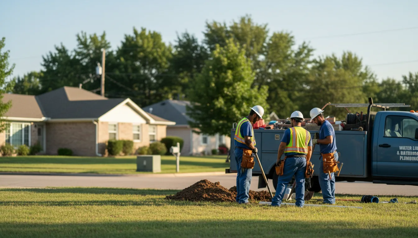 Residential water line and bathroom plumbing service in Roundhill, KY